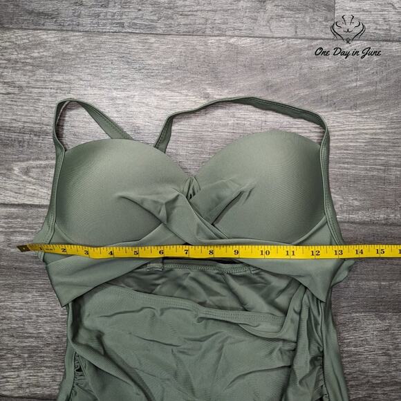 ODIJ Cross Front Cut Out Tummy Control One Piece Size M - Picture 2 of 4